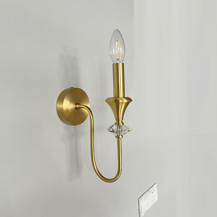 Applique Murale 1 Lumière en Verre de Cuivre Traditionnelle Française pour Chambre 