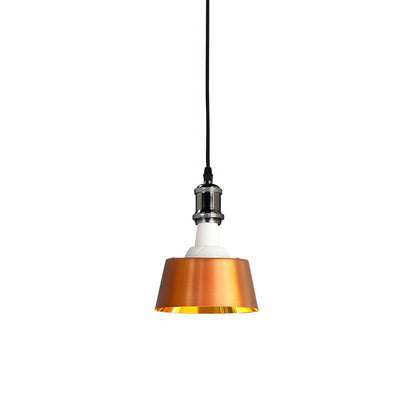 Zeitgenössische industrielle runde trapezförmige Aluminium PP 1-Licht Pendelleuchte für Esszimmer 
