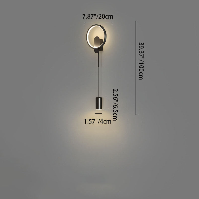 Moderne Luxus Wandlampe aus Schmiedeeisen und Acrylzylinder mit LED für das Wohnzimmer 