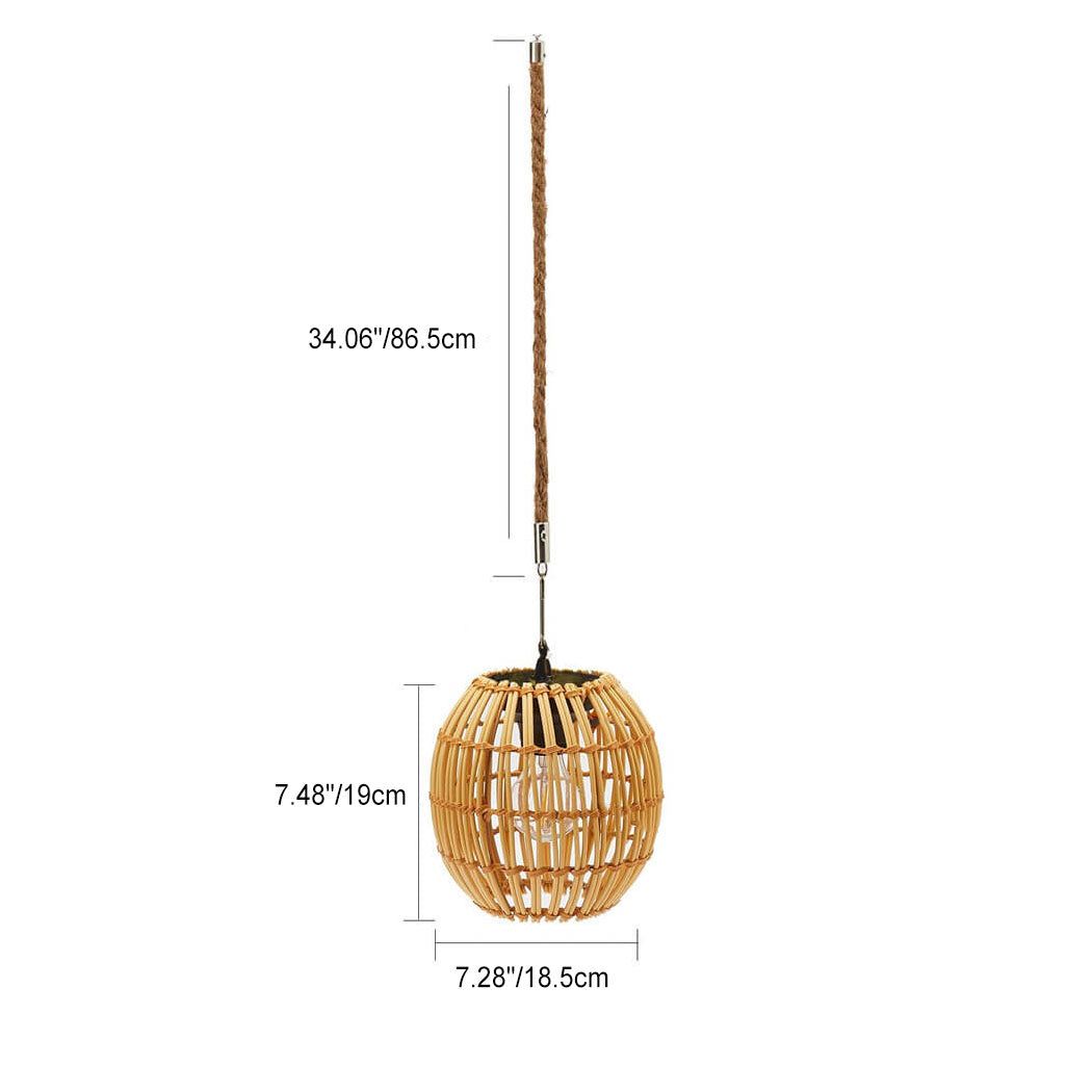 Lámpara colgante impermeable LED solar con jaula de tejido de ratán vintage tradicional para patio exterior 