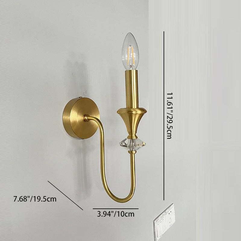 Applique Murale 1 Lumière en Verre de Cuivre Traditionnelle Française pour Chambre 
