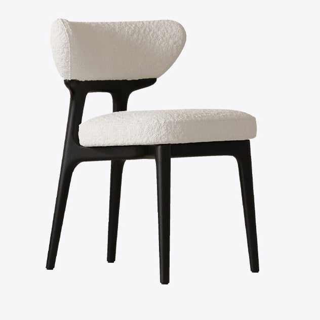 Modern Minimalist Square Sherpa Fabric Microfiber Leather Ash Foam Dining Chair Backrest For Dining Room