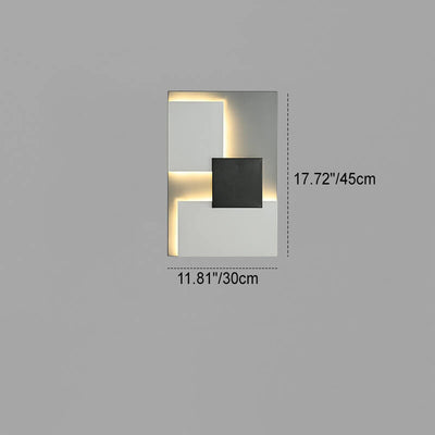 Modern Minimalist Square Geometric Block LED Wall Sconce Lamp