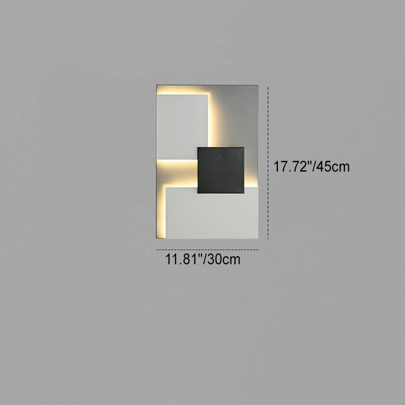 Modern Minimalist Square Geometric Block LED Wall Sconce Lamp