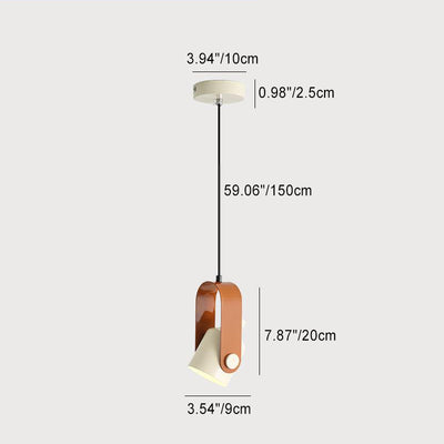 Zeitgenössische nordische cremefarbene Eisen-Hardware, runde, verstellbare 1-flammige Pendelleuchte für Wohnzimmer 