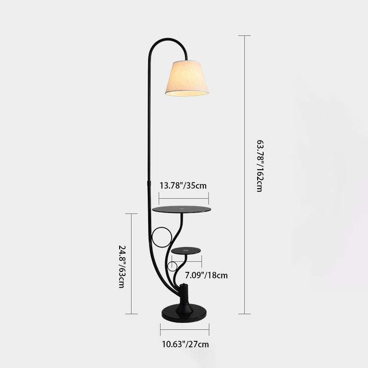 Moderner minimalistischer Marmortisch Eisen Leinen Glas 1-Licht Stehende Stehlampe 