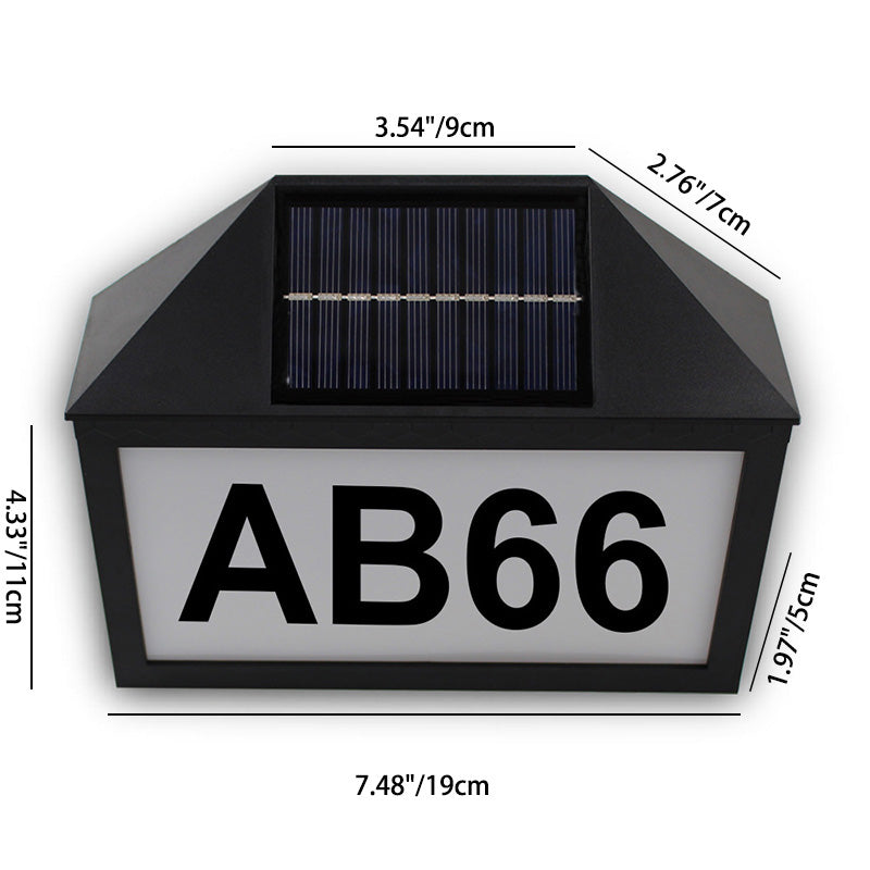 Zeitgenössische Industrie ABS Adresse Zeichen Solar Digital Haus LED Outdoor Wand Leuchte Lampe Für Garten 