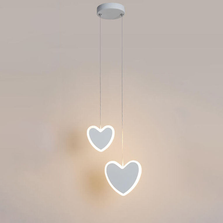 Moderner minimalistischer Herz-Schmetterling-Blumen-Acryl-LED-Kronleuchter 