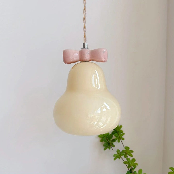 Moderne Art déco Bow Bells Fer Céramique Verre Suspension 1 Lumière Pour Salon 
