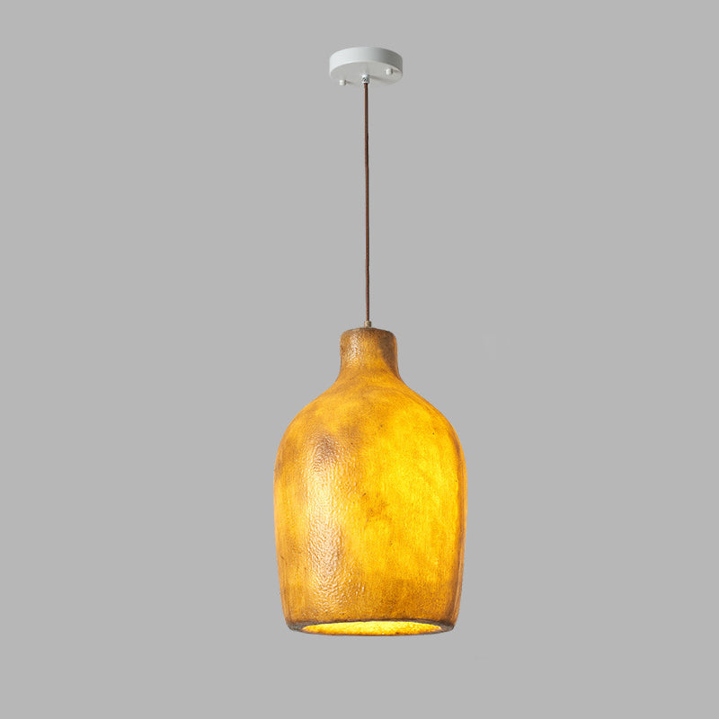 Traditionelle japanische Fiberglas-Eisenflasche, runde 1-flammige Pendelleuchte für Esszimmer 