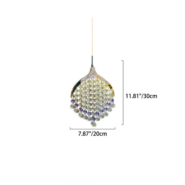 Lustre à LED en cristal en forme de goutte d&