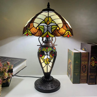 Tiffany Exquisite European Style Stained Glass 3-Light Table Lamp