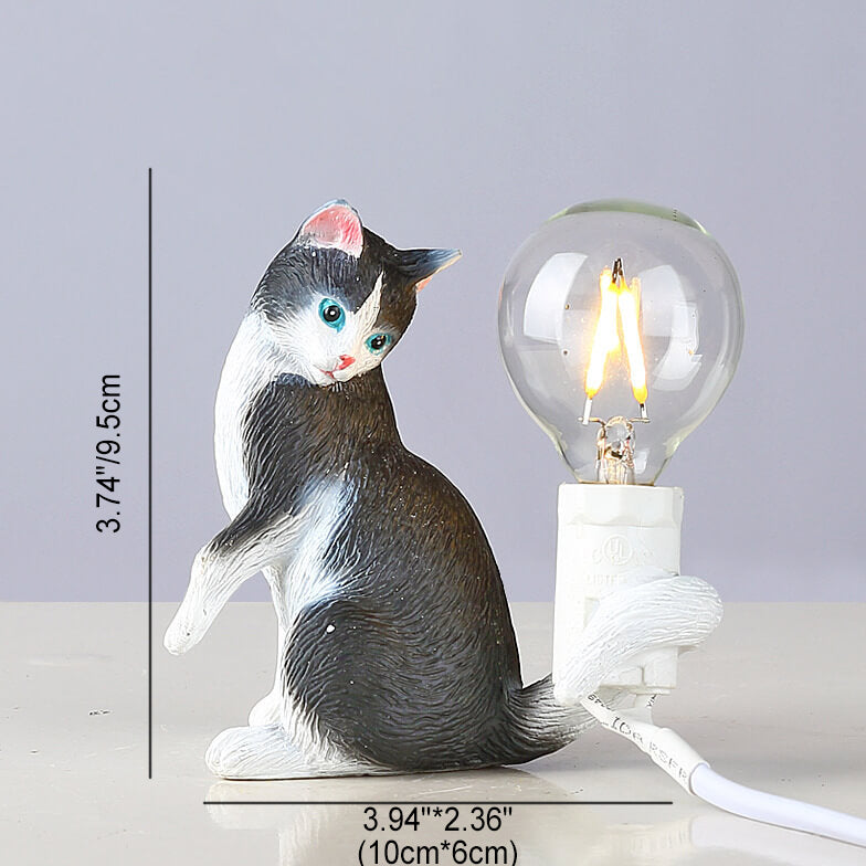 Modern Creative Resin Kitten Decor 1-Light Mini Table Lamp