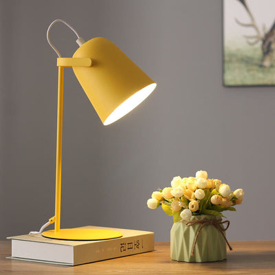 Nordic Macaron Farbe Kreatives Eisen-Eimer-Design 1-Licht Tischlampe 