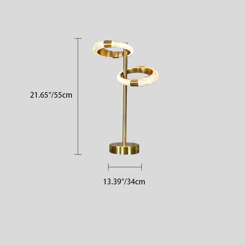 Moderne Luxus Kreis Galvanisierte Eisen LED Tisch Lampe Für Schlafzimmer 