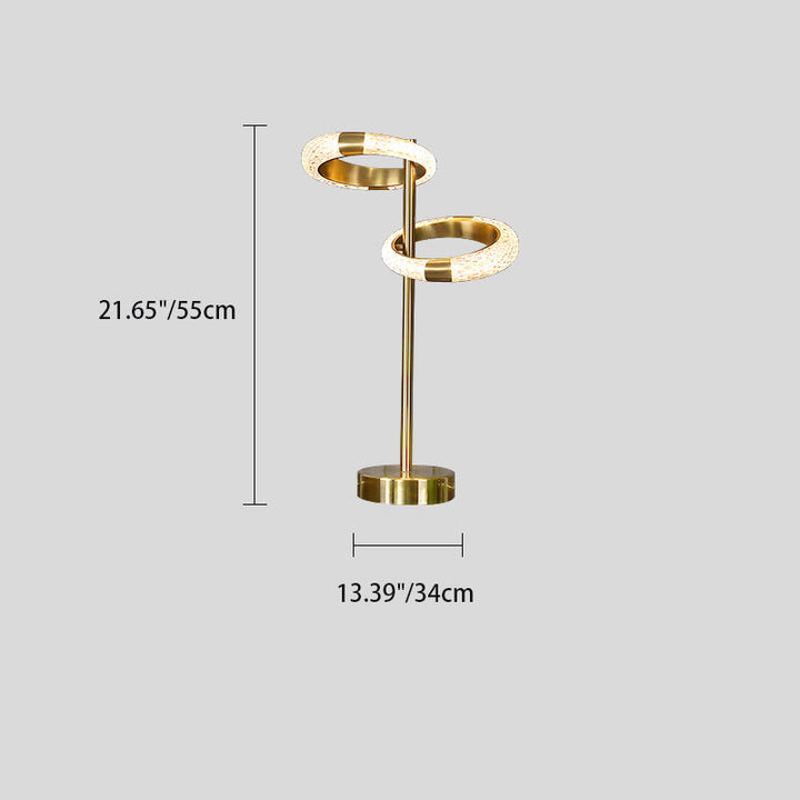 Moderne Luxus Kreis Galvanisierte Eisen LED Tisch Lampe Für Schlafzimmer 