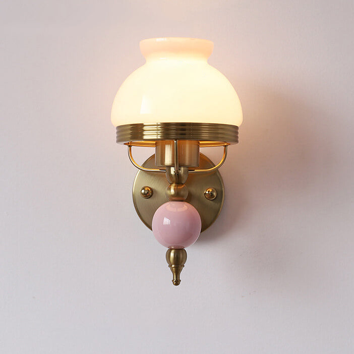 Vintage Minimalist Decorative Glass Globe 1-Light Wall Sconce Lamp