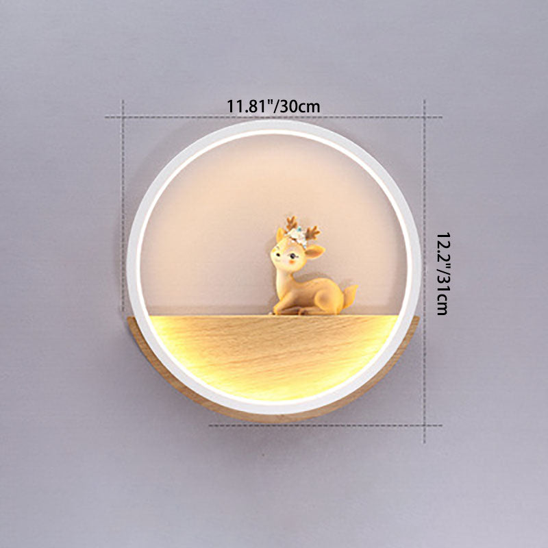 Applique murale LED en fer avec cerf créatif contemporain pour salon 