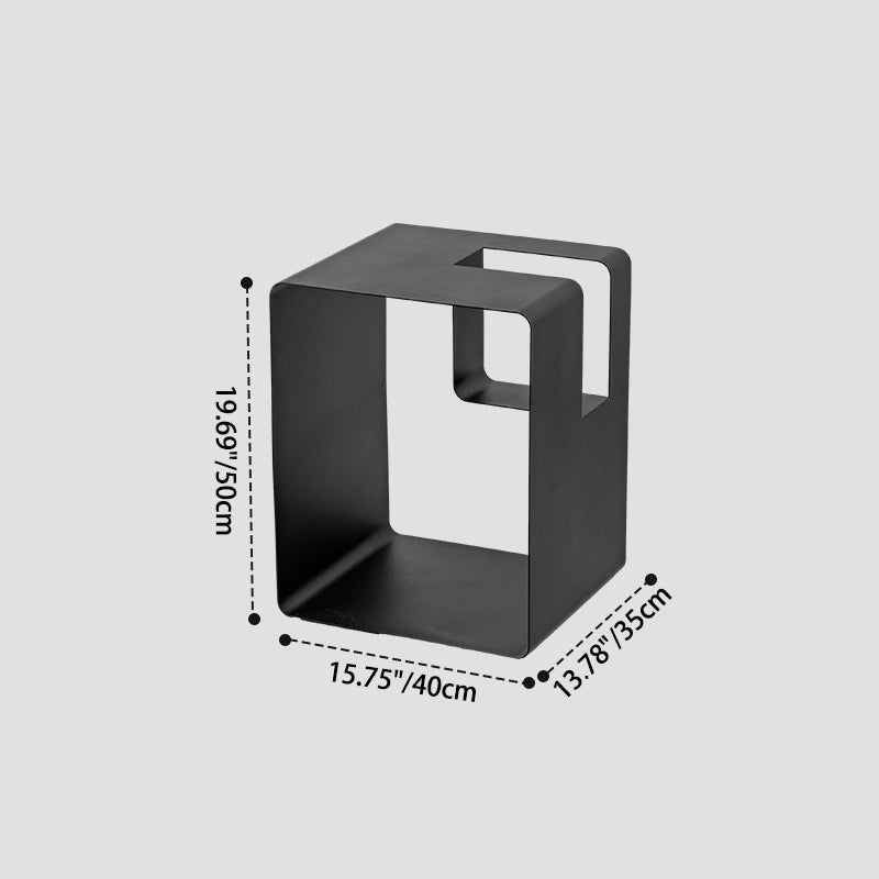 Mesa Auxiliar Moderna Minimalista Rectangular Cúbica de Hierro con 2 Almacenamientos para Sala de Estar 
