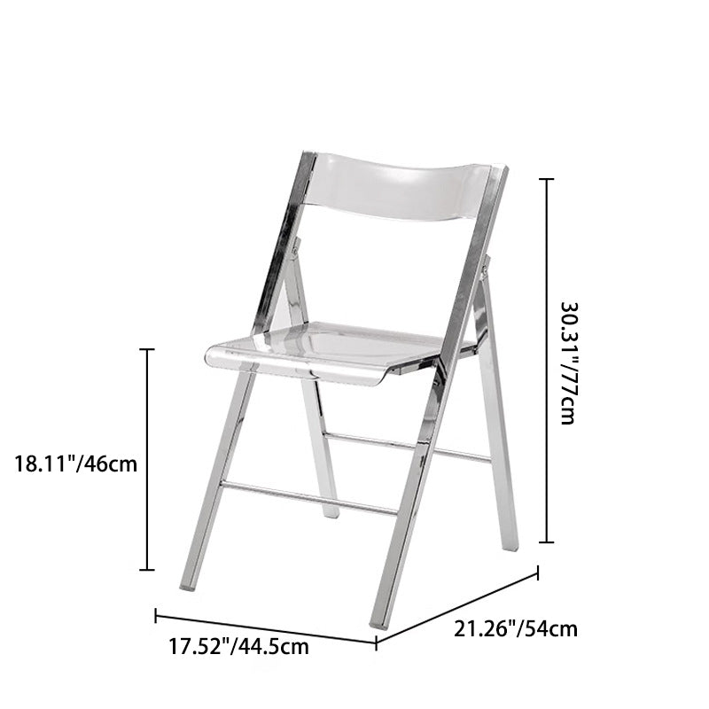 Moderner nordischer quadratischer Eisen-PET-klappbarer Esszimmerstuhl für das Esszimmer 