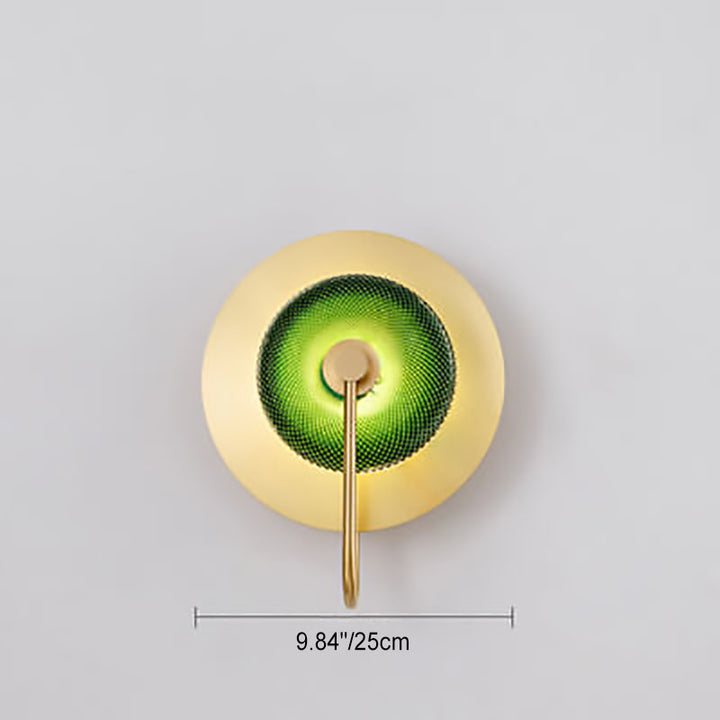 Applique murale LED ronde en verre de fer de luxe moderne pour chambre à coucher 