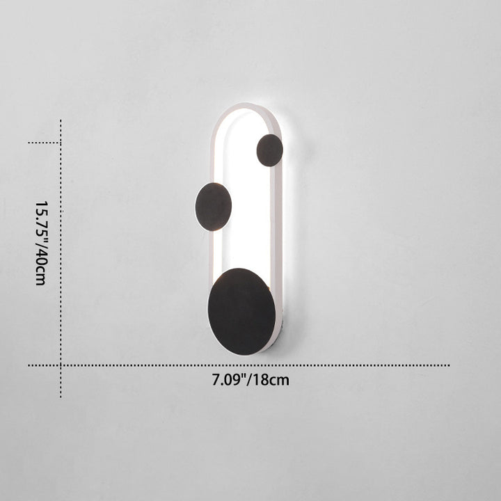 Moderne minimalistische Eisen Aluminium Runde elliptische LED Wandleuchte Lampe für Nacht 