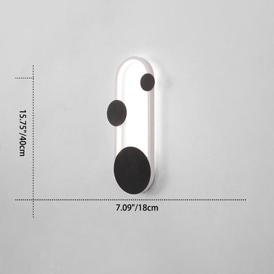 Aplique de pared LED elíptico redondo de hierro y aluminio minimalista moderno para cabecera 