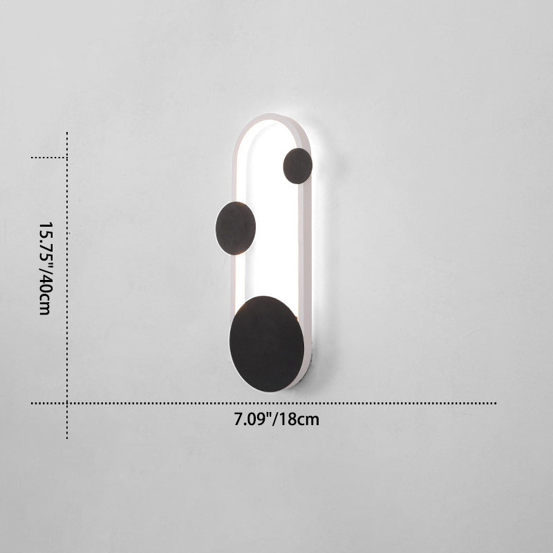 Aplique de pared LED elíptico redondo de hierro y aluminio minimalista moderno para cabecera 