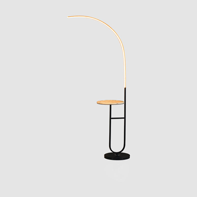 Zeitgenössische Einfachheit Arc Aluminium Streifen mit Marmor Eisen Palette LED Stehlampe für Wohnzimmer 