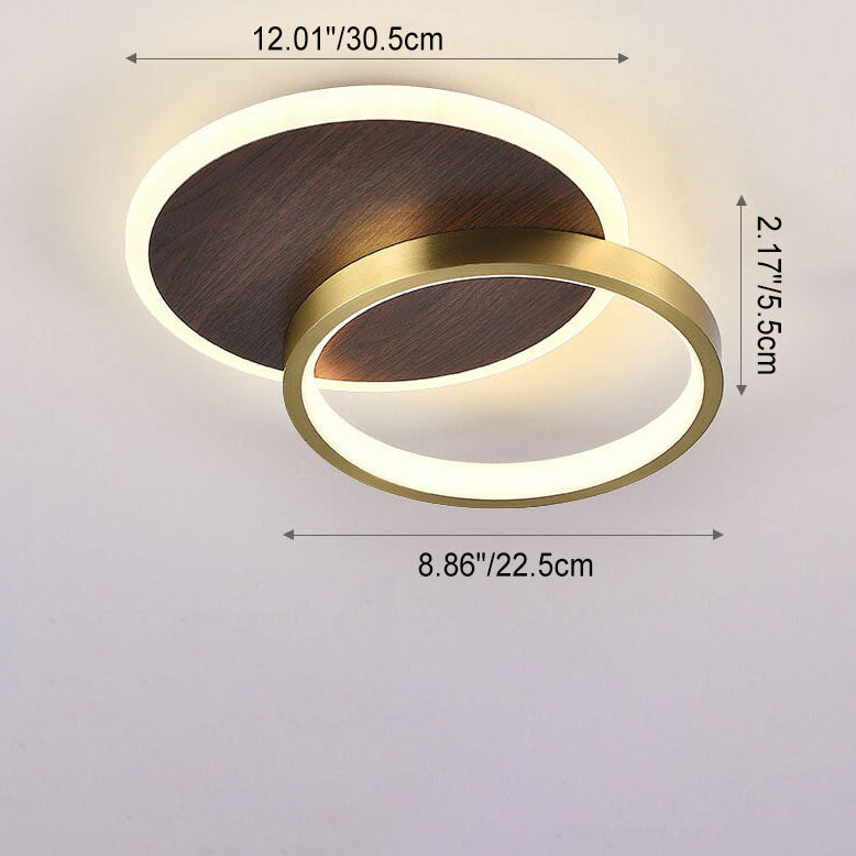 Lumière de Plafond Semi-Encastrée LED Carrée Circulaire en Aluminium Minimaliste Moderne 