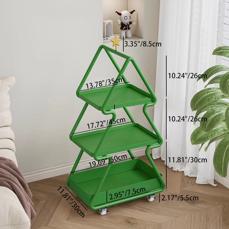 Zeitgenössischer kreativer Weihnachtsbaum Eisen Beistelltisch 3-stufig für Wohnzimmer 