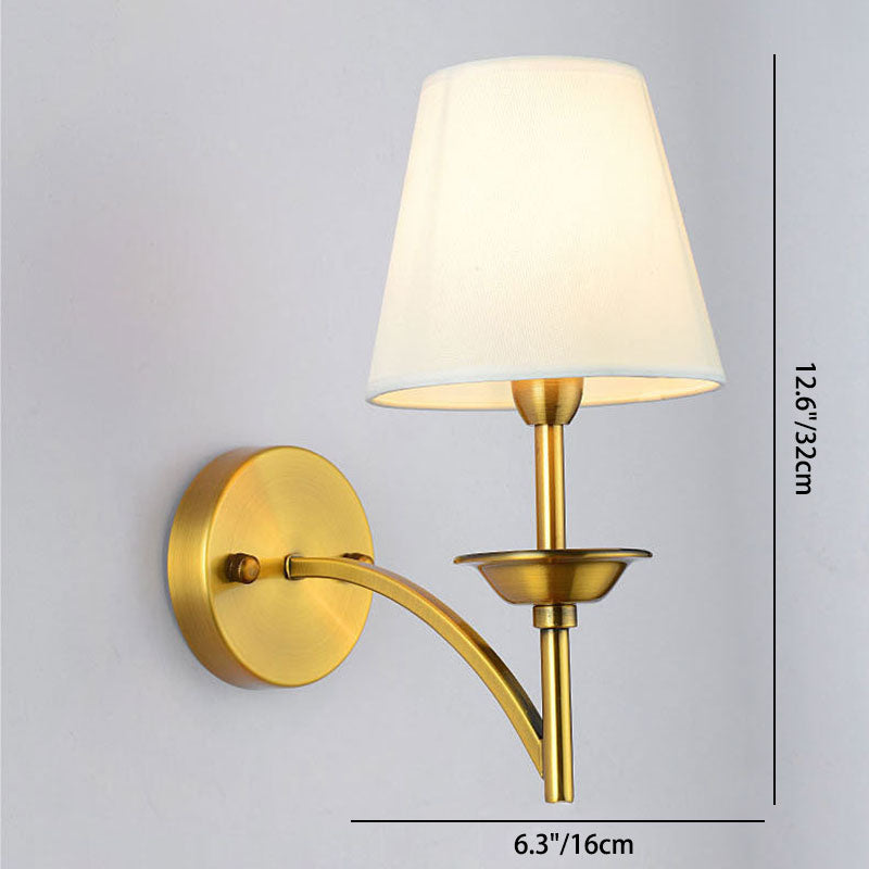 Applique murale moderne en fer de style milieu du siècle avec cylindre en tissu 1/2 lumière pour chevet 