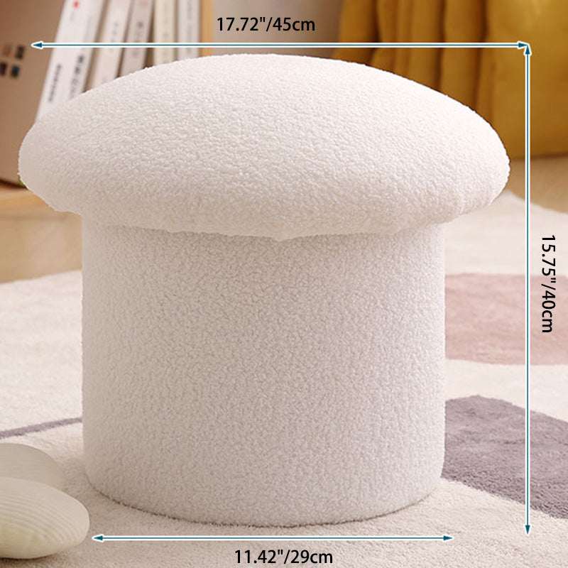 Pouf repose-pieds en velours de forme champignon pour salon, simplicité contemporaine 