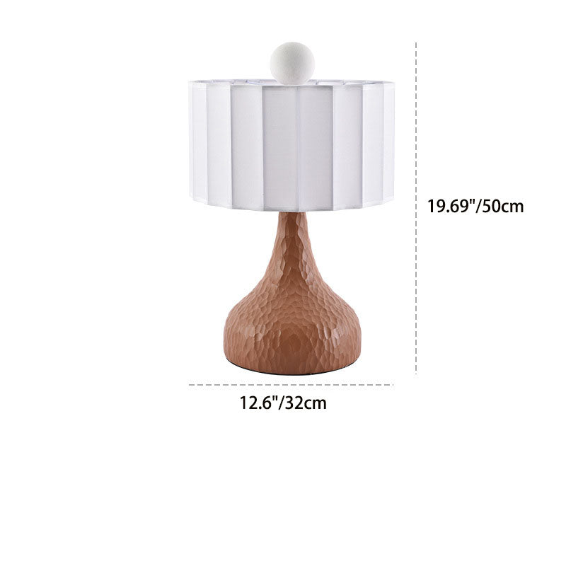 Traditionelle japanische Säule Stoff Harz 1-Licht Tischlampe für Wohnzimmer 