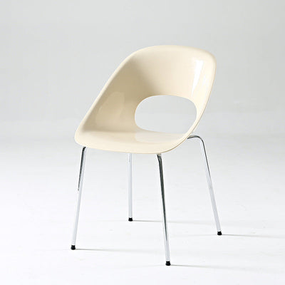 Silla de comedor de metal PP con respaldo hueco cuadrado creativo contemporáneo para comedor 