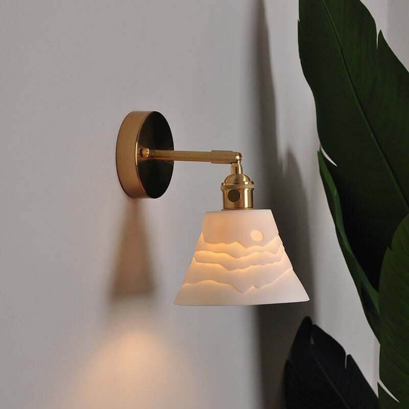 Nordischer minimalistischer Keramik-Wandgemälde-Horn 1-Licht-Wandleuchte 