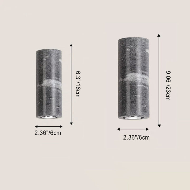Lámpara Aplique de Pared Moderna Minimalista Cilindro Rectángulo Madera Greystone de 1 Luz Para Sala de Estar 