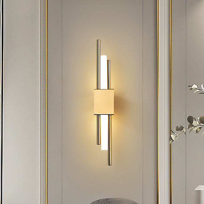 Lámpara de Aplique de Pared LED de Hierro Acrílico de Tira Cilíndrica Minimalista Moderna para Dormitorio 