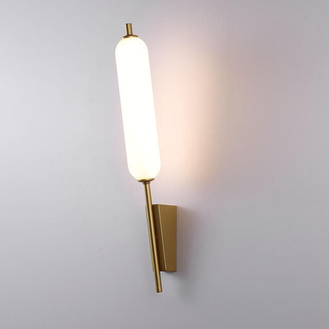 Aplique de pared LED de hierro y PC con brazo recto y diseño minimalista moderno para sala de estar y dormitorio 