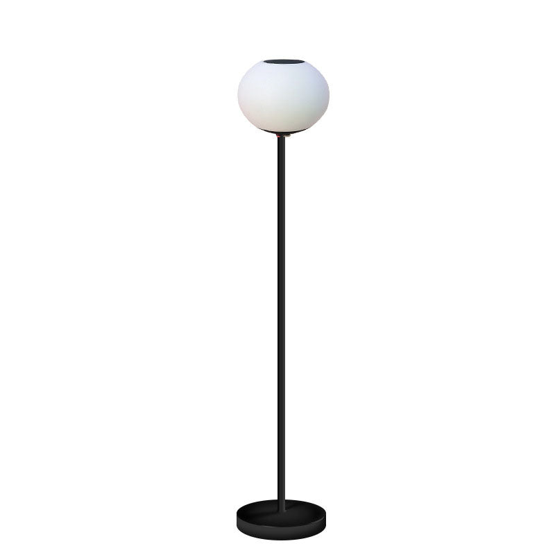 Solar Modern Minimalist Wrought Iron PE Oval LED Outdoor Standing Floor Lamp