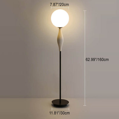 Nordic Simple Wrought Iron Glass Sphere 1-Light Standing Floor Lamp