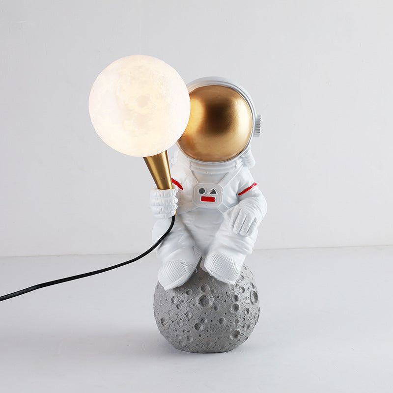 Lampe de table contemporaine créative en résine ABS Astronaute 1 lumière pour chambre 