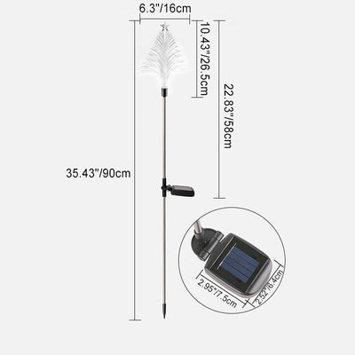 Modern Art Deco Solar Waterproof ABS Stainless Steel Fiber Optic Tree Star LED Landscape Lighting Outdoor Light For Garden