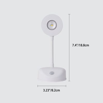 Lampe murale à détection de mouvement LED rechargeable en ABS rond étanche à la simplicité moderne pour patio extérieur 