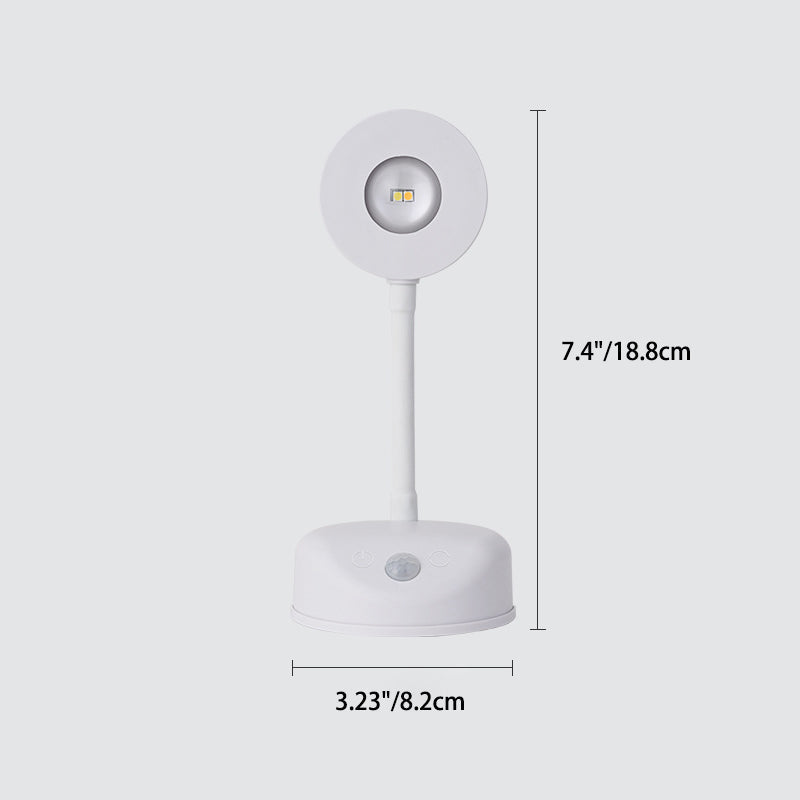 Lampe murale à détection de mouvement LED rechargeable en ABS rond étanche à la simplicité moderne pour patio extérieur 