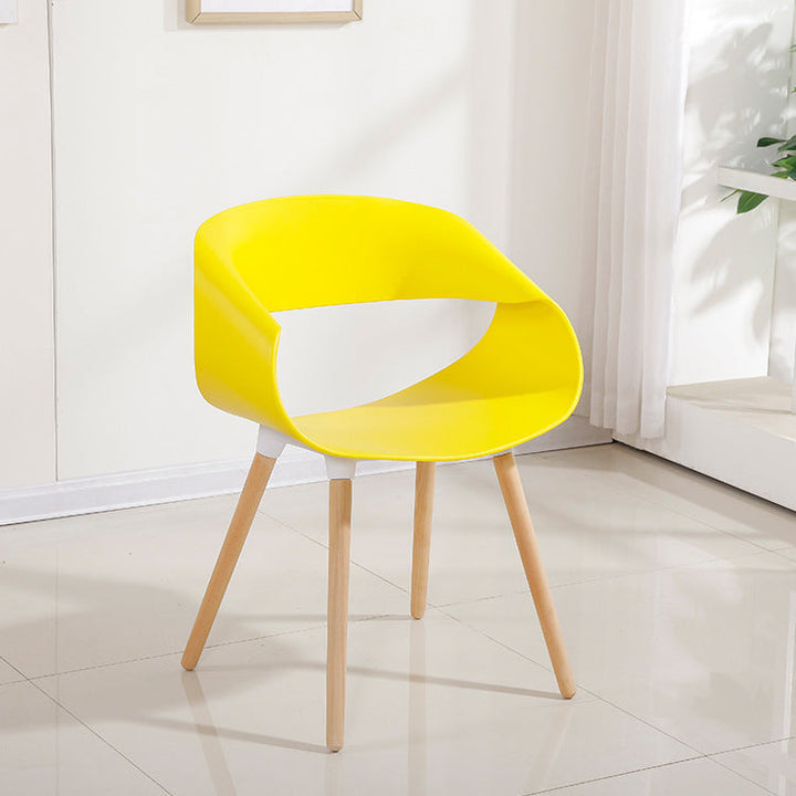 Contemporary Creative Half Round Twisted PP Beech Wood Chair Backrest For Living Room