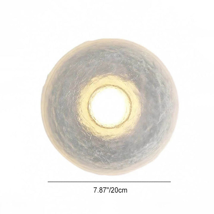 Contemporary Nordic Resin Wrought Iron Round LED Wall Sconce Lamp For Bedroom