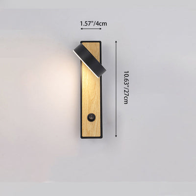 Applique Murale LED Rotative Rectangle en Aluminium Géométrique de Simplicité Contemporaine pour Chambre 