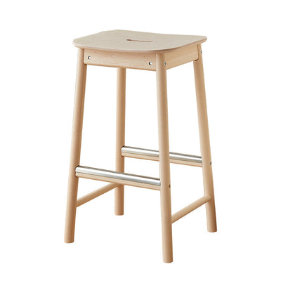 Reposapiés de taburete de bar rectangular de madera nórdica contemporánea para cocina 