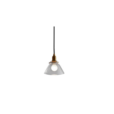 Nordic Vintage Clear Cone Brass 1-Light Pendant Light
